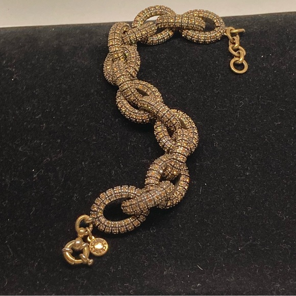 J. Crew Pave Crystal Chunky Chain Link Bracelet - Picture 4 of 9